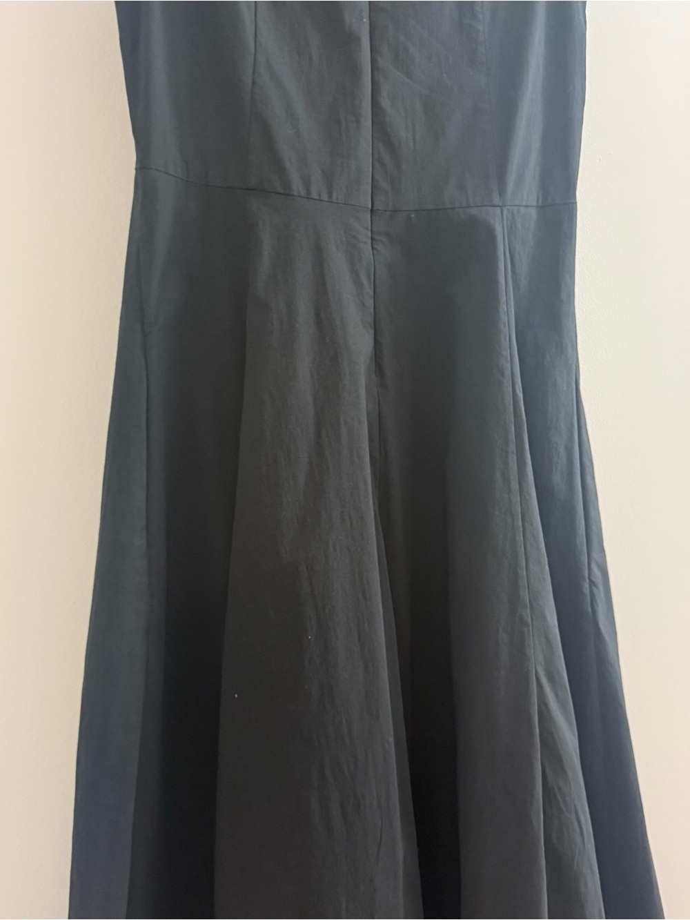 COS Waisted Pleated Sleeveless Midi Dress Black High Low Hem Small Minimalist - Picture 10 of 11